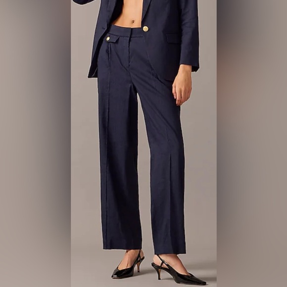NWOT JCrew Collection side-tab trouser in Italian linen blend - Picture 1 of 7